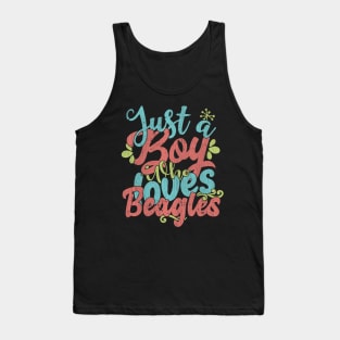 Just A Boy Who Loves Beagles dog Gift graphic Tank Top